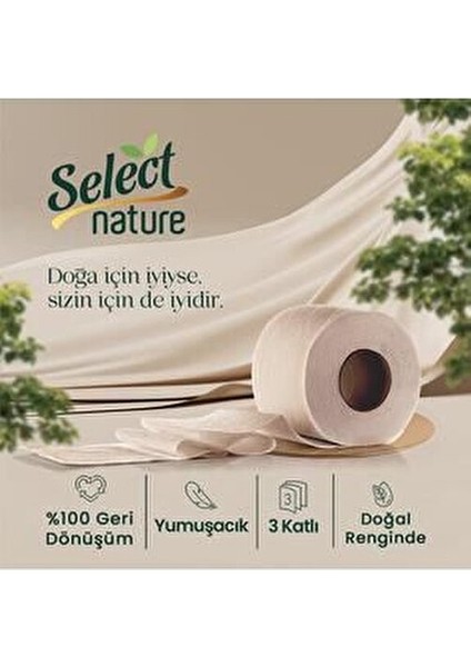 3 Katlı Ekolojik Tuvalet Kağıdı 8 Rulo Parfümsüz Yumuşak ve Dayanıklı fırsatları