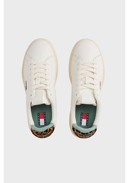 Tommy Jeans Logolu Deri Sneaker Ayakkabı Bayan Ayakkabı EN0EN02909 0k7 modelleri