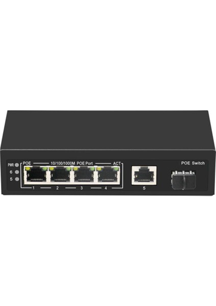 4 Port 10/100/1000 +1 Gigabit +1 Sfp Poe Switch