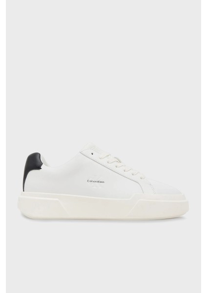Logolu Deri Sneaker Ayakkabı YW0YW0194701W Bayan Ayakkabı YW0YW01947 01W
