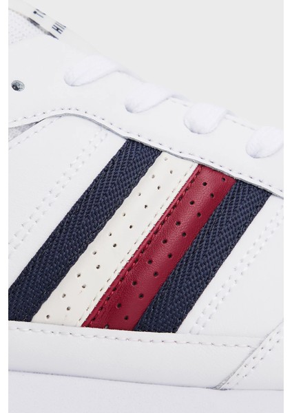 Logolu Deri Sneaker Ayakkabı Erkek Ayakkabı FM0FM05637 Ybs