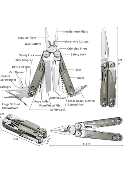 19 Fonksiyonlu Multi Tool Pense (Kılıflı) indirimleri