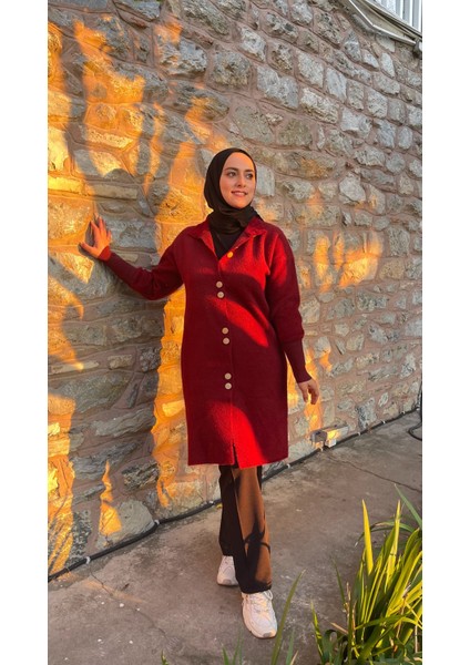 Begüm Kadın Uzun Düğmeli Triko Ceket Hırka fiyatları