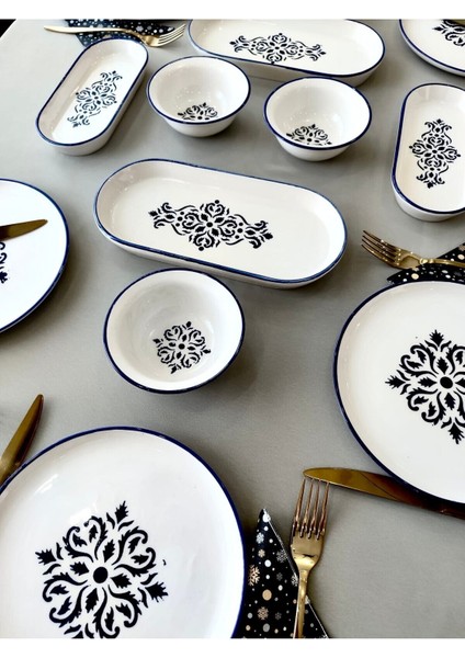 Etnik Desen Siyah 6 Kişilik 14 Parça Kahvaltı Takımı**1** fiyatları