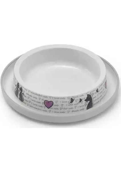 Elit Moderna Love Kedi Plastik Mama ve Su Kabı 210ML