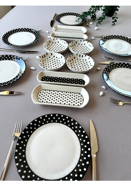 Elegance Puantiye 6 Kişilik 14 Parça Kahvaltı Takımı modelleri