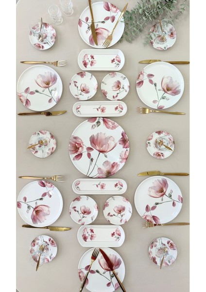 Charming Rose 6 Kişilik 21 Parça Kahvaltı Takımı Kahvaltı Seti