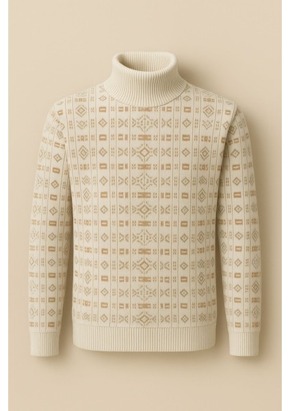 Chaba Desenli Boğazlı Kalın Kazak Tam Balıkçı Erkek Kışlık Triko fiyatları