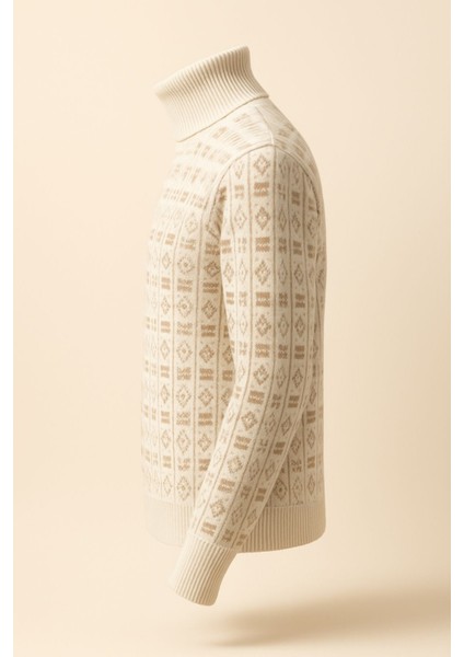 Chaba Desenli Boğazlı Kalın Kazak Tam Balıkçı Erkek Kışlık Triko modelleri