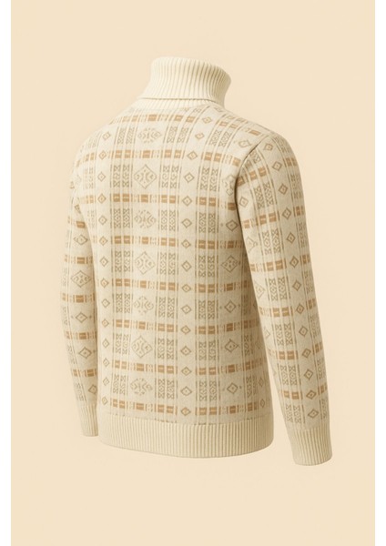 Chaba Desenli Boğazlı Kalın Kazak Tam Balıkçı Erkek Kışlık Triko indirimleri