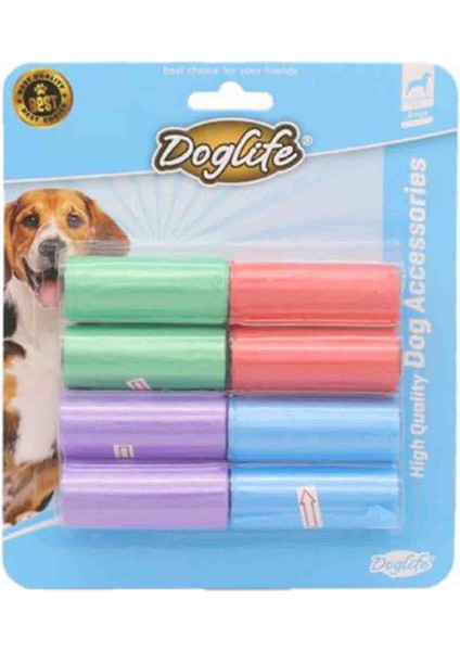 Elit Doglife Renkli Dışkı Toplama Poşeti 8li