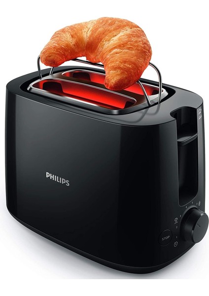 2 Büyük Ekmek Yuvası ile Ayarlanabilir Kızartma Ayarı, Beyaz