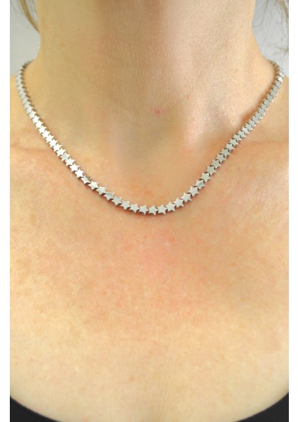 925 Ayar Gümüş Yıldız Kadın Gümüş Kolye