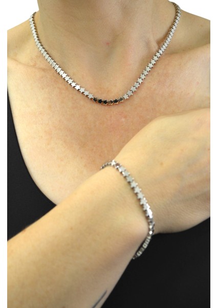 925 Ayar Gümüş Yıldız Kadın Gümüş Kolye fırsatları