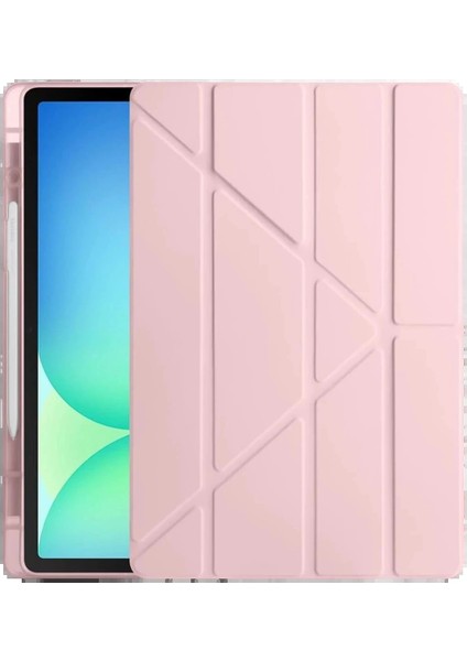 Bfs iPad Pro 11 (2024) Kılıf Kalemlikli Hugo Tablet Kılıfı - Rose Gold