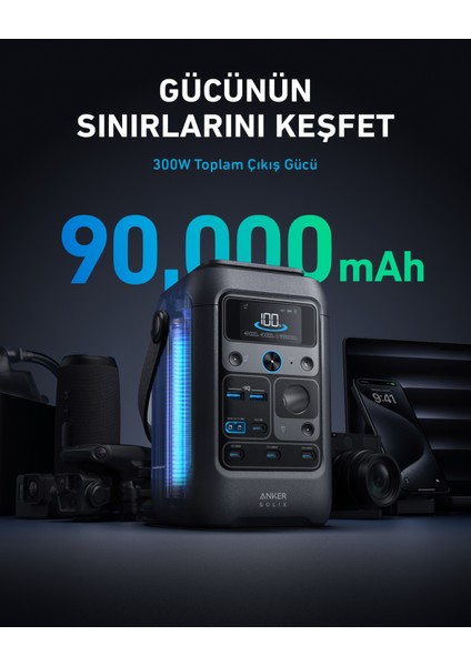 Solıx C300X DC Taşınabilir Güç Kaynağı + PS60 60W Güneş Paneli - B1728 fiyatları