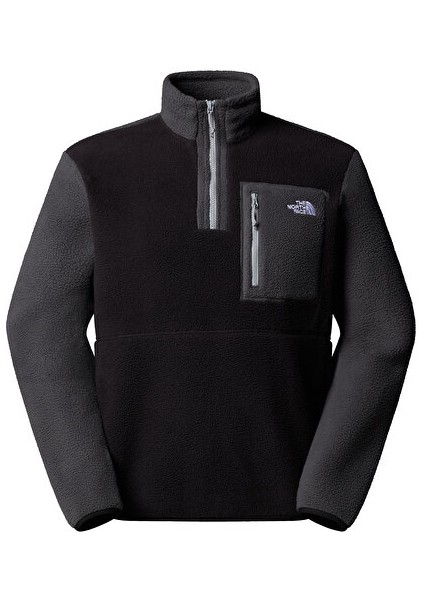 M Yumiori 1/4 Zip Erkek Outdoor Çeyrek Fermuarlı Polar Ceket NF0A883SS5H1 Siyah