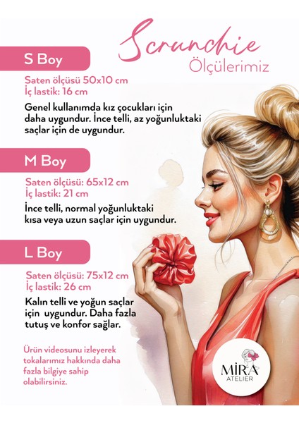 2'li Lüks Kadın Saten Toka - Tozlu Orkide - Lastik Model Scrunchie - Anne Kız Kombini