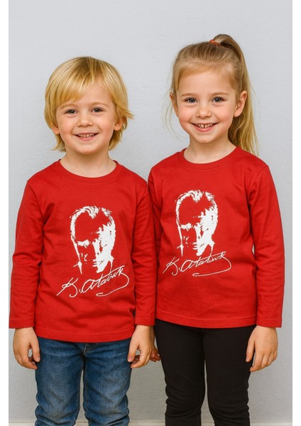 Atatürk Baskılı Uzun Kol Tişört modelleri