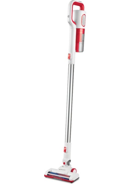 Kırmızı Elektrikli Dikey Süpürge, Güçlü ve Hafif Temizlik Aracı