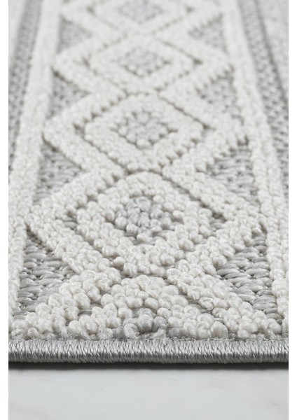 Modern Geometrik Tasarımlı Jüt Dokuma Loop Sisal Gri Renk Halı indirimleri