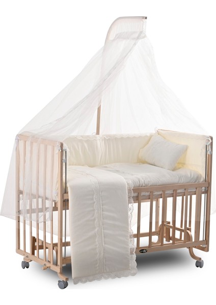 Comfymax Sallanır Anne Yanı Doğal Ahşap Beşik ve Uyku Seti - 60X120 cm fırsatları