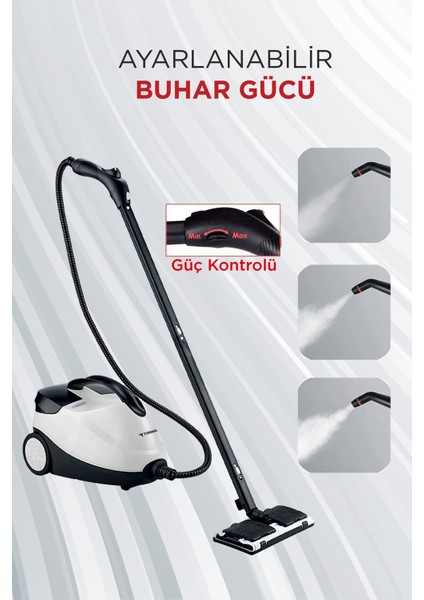 Çok Fonksiyonlu Buharlı Temizleyici ve Taşıma Kılıfı Hediyeli, Beyaz fiyatları