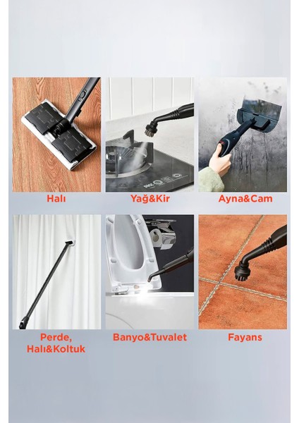 Çok Fonksiyonlu Buharlı Temizleyici ve Taşıma Kılıfı Hediyeli, Beyaz modelleri