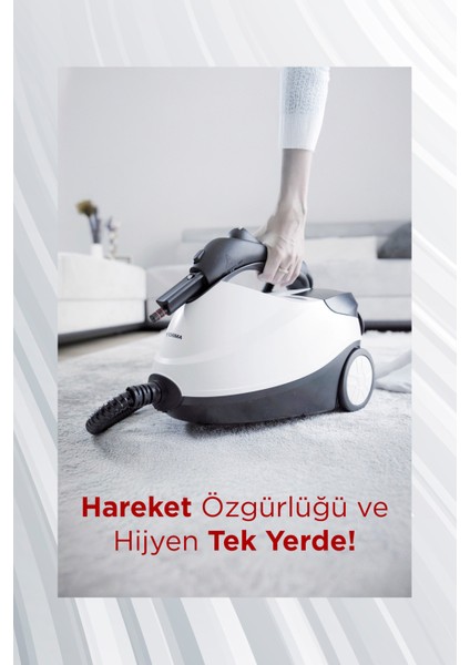 Çok Fonksiyonlu Buharlı Temizleyici ve Taşıma Kılıfı Hediyeli, Beyaz fırsatları