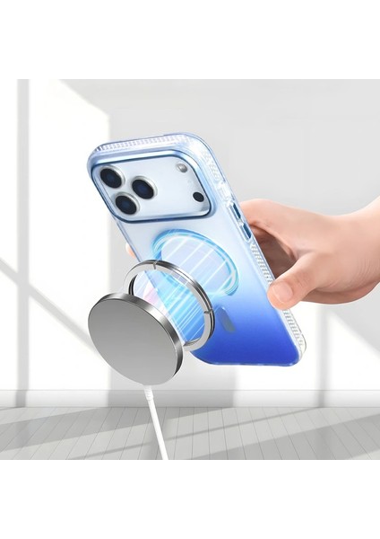 Apple iPhone 17 Pro Kılıf M-Safe Şarj Özellikli Transparan Renk Geçişli Redclick Toros Kapak fırsatları