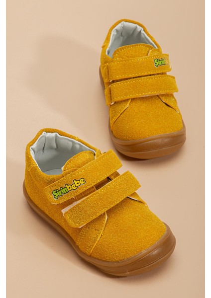 Şirinbebe Ortopedik Erkek Ilkadım Bebek Ayakkabı Sarı Çift Cırtlı