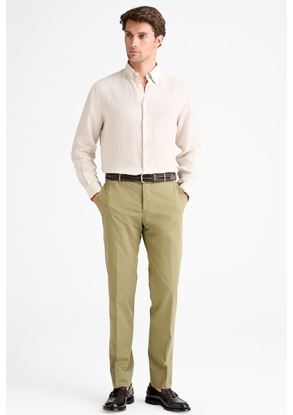 Erkek Yeşil Slim Fit Elastik Bel Bantlı Büzgü Ipli Pantolon fiyatları
