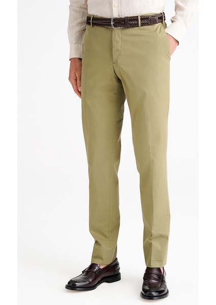 Erkek Yeşil Slim Fit Elastik Bel Bantlı Büzgü Ipli Pantolon modelleri