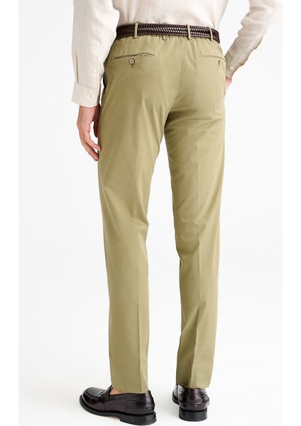 Erkek Yeşil Slim Fit Elastik Bel Bantlı Büzgü Ipli Pantolon fırsatları