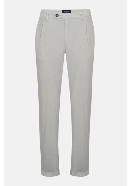Erkek Bej Kadife Chino Pantolon