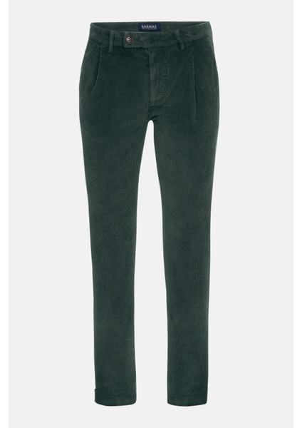 Erkek Koyu Yeşil Kadife Chino Pantolon
