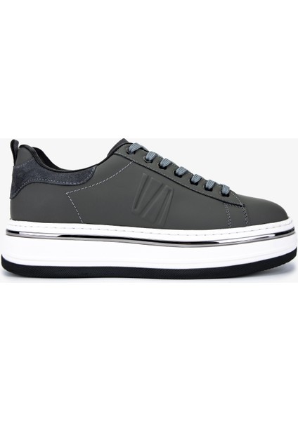 Erkek Hakiki Deri Gri Sneakers & Spor Ayakkabı 381 21618 Erk Ayk Y25 Grı