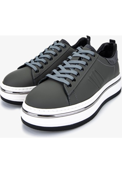 Erkek Hakiki Deri Gri Sneakers & Spor Ayakkabı 381 21618 Erk Ayk Y25 Grı fırsatları
