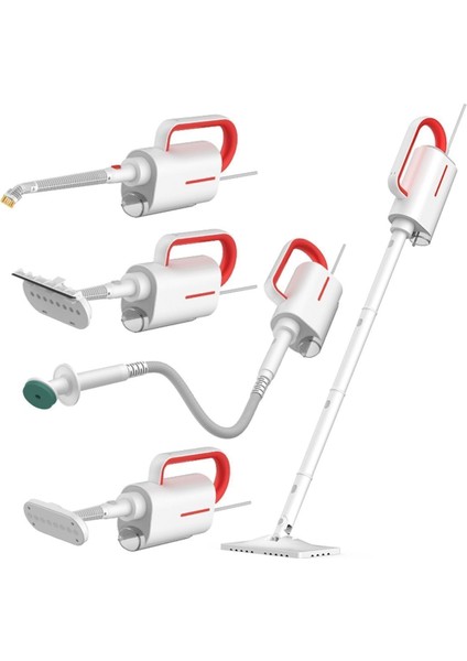 5'li Çok Fonksiyonlu Buharlı Temizlik Makinesi ZQ610 1600W Beyaz