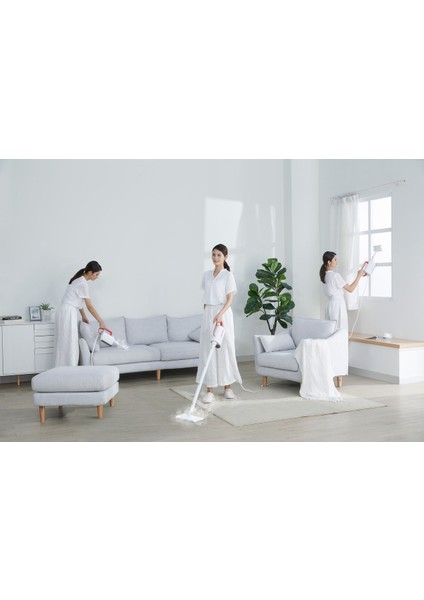 5'li Çok Fonksiyonlu Buharlı Temizlik Makinesi ZQ610 1600W Beyaz