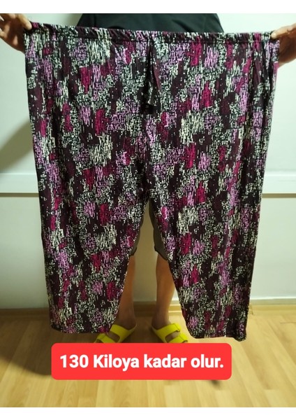 Kadın Bayan Büyük Extra Battal Jumbo Beden Viskon Penye Kumaş 2 Yan Cepli Pantolon Eşofman Alt Pijama Altı