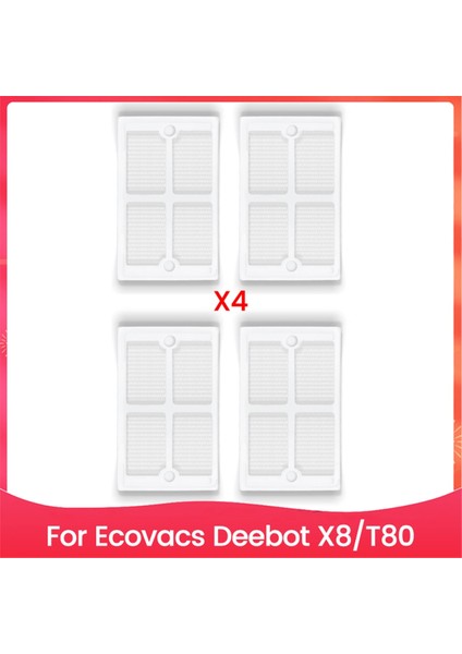 Ecovacs Deebot X8 Için Vakum Toz Kutusu Filtresi Yedek Parça 4 Adet (Yurt Dışından)