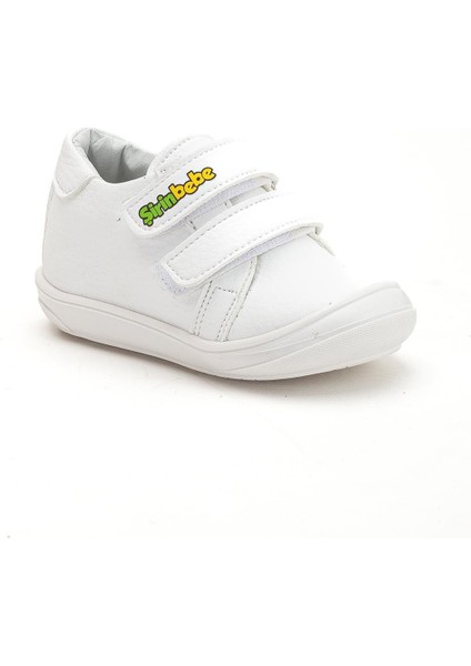 Şirinbebe Ortopedik Erkek Ilkadım Bebek Ayakkabı Beyaz Çift Cırtlı modelleri