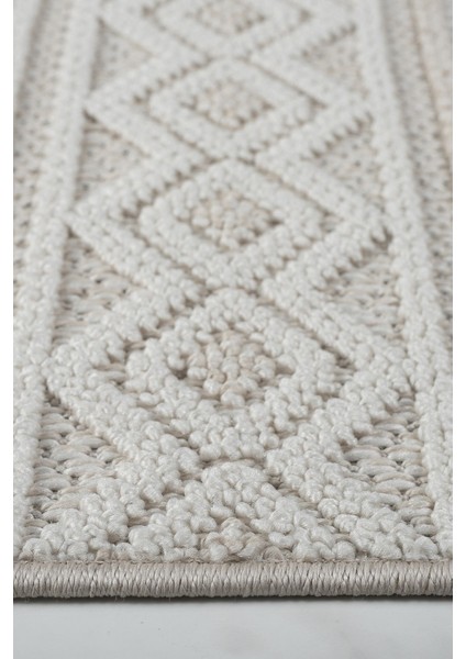 Modern Geometrik Tasarımlı Jüt Dokuma Loop Sisal Bej Halı indirimleri