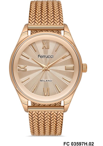 FC03597H.02 Rose Gold Renk Hasır Kordon 32 mm Kadın Kol Saati