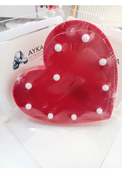 Aşkın Işığı Kalp LED Lamba (Pilli Plastik Ürün)