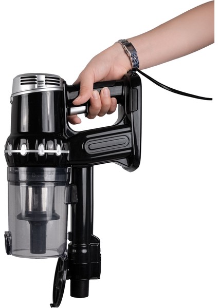 EK200 Kablolu Dikey Süpürge, Siyah, Güçlü ve Hafif Temizlik Aracı