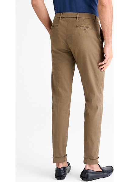 Erkek Bej Keten Chino Pantolon modelleri