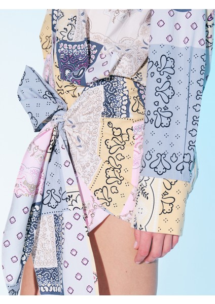 Studio SS6026 Grı-Cok Renklı Elbise fırsatları