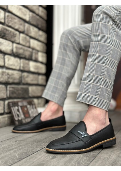 ET0009 Cilt Püsküllü Corcik Siyah V Fashıon Tokalı Klasik Erkek Ayakkabısı fırsatları